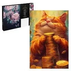 Картина по номерам Кот с деньгами  20*30см подр 16цв, фото №1