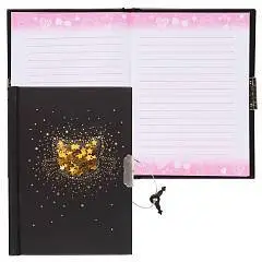 Книжка записная А6 "Золотая кошка" на замке тв обл, фото №1