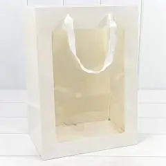 Сумка подарочная с окошком Белый 25*35*18см, фото №1