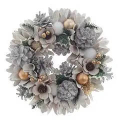 Изделие декоративное "Венок", L27 W7,5 H27см беж, фото №1