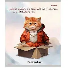 Тетрадь предметная 48л «Жил был кот» География, фото №1