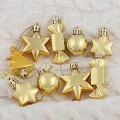 Набор украшений пластик 10 шт "Санда" золото, фото №1