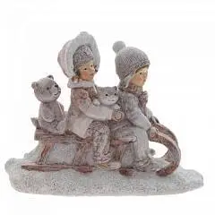 Фигурка декоративная "Дети", L16 W6,5 H12 см, фото №1