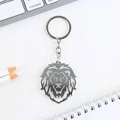 Брелок для ключей акриловый зеркальный "Лев" 4.5*5.2см, фото №1