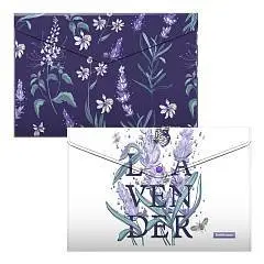 Папка на кнопке EK Lavender, А4, ассорти, фото №1