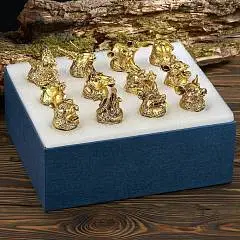 Набор 12 стопок-переверт. "Символы года" 35 мл Gold, фото №1