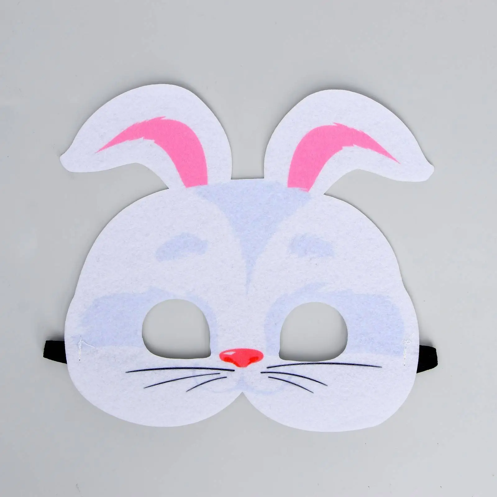 Маска на резинке фетр «Зайчик» белый, фото №1