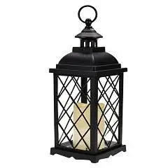 Светильник декор."Теплый вечер"черн, 13*13*33,AAA*3 (не в компл), фото №1