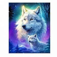 Алмаз моз клас 30*40см с подр с полн заполн 30цв Белые волки, фото №1