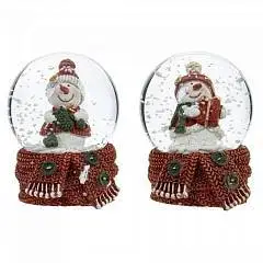 Фигурка декор в стекл шаре "Снеговик"D 4.5 см, L5 W4,5 H6,5 см,, фото №1