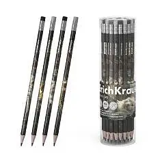 Карандаш чернографитный EK Big City Cats НВ, трехг,с ластик, фото №1