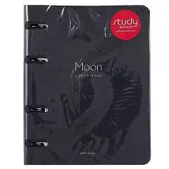 Тетрадь на кольцах 120л "Вселенная", черный кожзам, фото №1