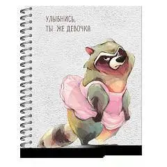 Скетчбук А5 60л "Настроение-Енот. Улыбнись."  греб 100гр Полином, фото №1