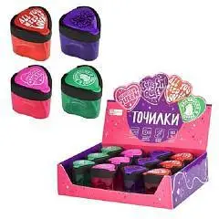 Точилка Феникс "ФРАЗЫ" 2отв, ассорти, фото №1