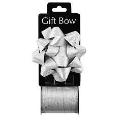 Набор для упаковки 2 предмета (бант 100мм, лента  10мм 10м)  сер, фото №1