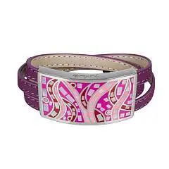 Браслет Fiore Luna  фиолет (кожа/перламутр), фото №1