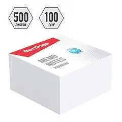 Блок для записи Berlingo "Premium" 9*9*4,5см, белый 100%, фото №1