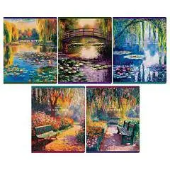 Тетрадь 48л КЛЕТКА "Scenery", тиснение фольгой, 70г/м2, фото №1