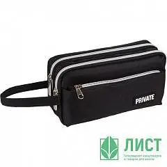 Пенал deVENTE Private 22,5x11x9см 2отд прямоугольный черный, фото №1