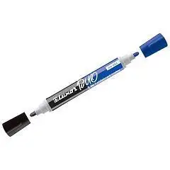 Маркер для белых досок двухсторонний Luxor "Duorite" черный/синий, фото №1