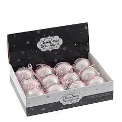 Шар елочный пластик 8 см роз, фото №1