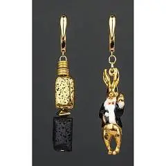 Серьги HMG 1354 вулканит, гематит, фото №1