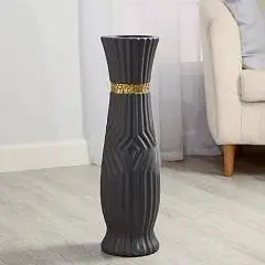 Ваза керамика напольная "Эмма" 16х60 см, серый, фото №1