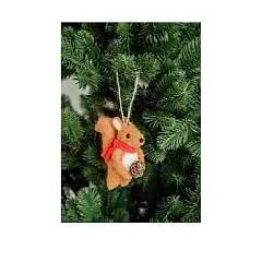 Ёлочное украшение Белка рыжая 10см, фото №1