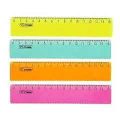 Линейка с волнистым краем "Neon Cristal" 15см, ассорти, фото №1
