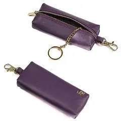 Ключница жен. нат.кожа FABRETTI, цв.сливовый, фото №1