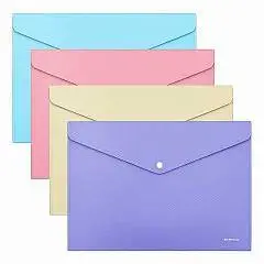 Папка на кнопке EK Diagonal Pastel, непрозрачная, A4, асс, фото №1