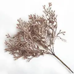 Ветка Туи с глиттером на вставке, H20см, шампань, фото №1