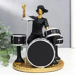 Сувенир полистоун "Rock Band - барабанщик" 20х16,5х14 см, фото №1