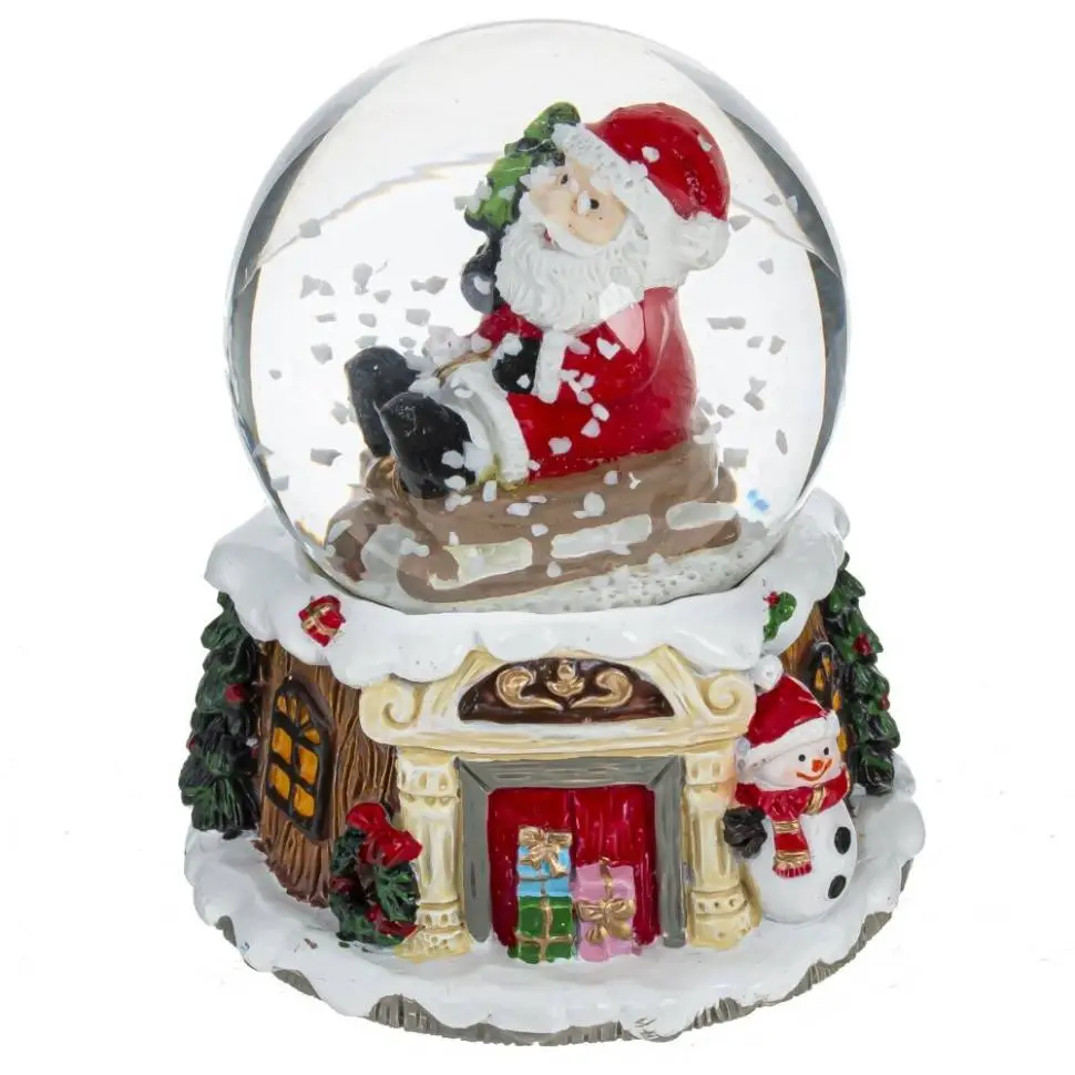 Фигурка декоративная в шаре с эффектом вьюги "Новый год"  H7 см, фото №1