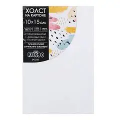 Холст на картоне 10*15 см 100% хлопок 280 г грунтованный, фото №1