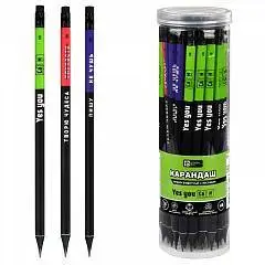 Карандаш чернографитный "БЭК ИН БЛЭК" HB, ассорти, фото №1