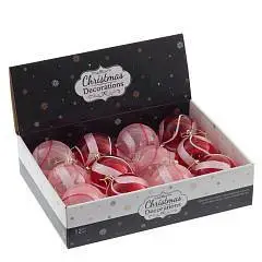 Шар елочный крас/роз пластик 8 см, фото №1