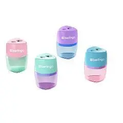 Точилка пластиковая Berlingo "Haze XL", 2 отв., контейнер, ассор, фото №1