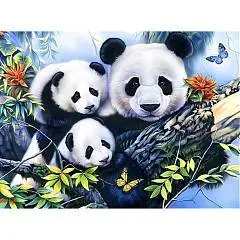 Алмаз моз класс 30*40см подр пол зап 30цв Семья панд, фото №1