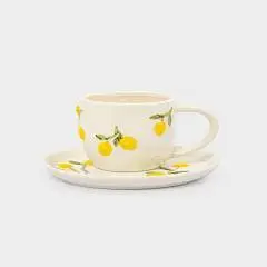 Пара чайная Лимоны Limoncello 1 перс 2 пр фарф  молочн 300мл, фото №1