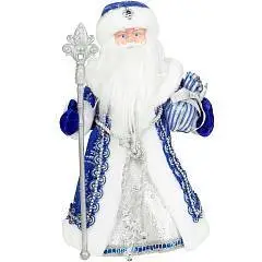 Сувенир музыкальный Дед Мороз в синей шубе, с мешком 40 см, фото №1