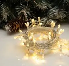 Гирлянда эл. LED-50-220V, 5м, силикон, 8р, т/бел, фото №1