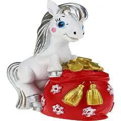 Статуэтка НГ Пони с мешочком 6х7см поли, фото №1