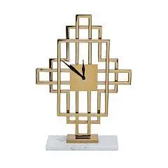 Часы настольные на подставке золото 45см нерж.сталь, фото №1