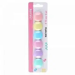 Магнит для доски офисной "deVENTE. Pastel" 30 мм, 6 шт, пастель, фото №1