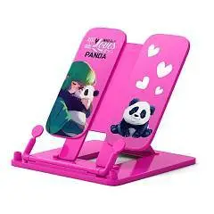 Подставка д/книг пластик ErichKrause Panda Hugs, розовый, фото №1