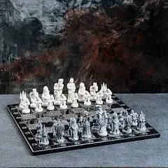 Шахматы "Средневековье" мраморная крошка 44Х44, фото №1