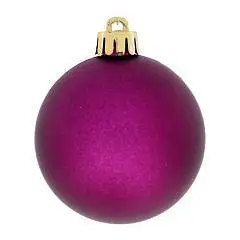 Набор шаров елочных пластик D 6 см, 6шт фуксия, фото №1