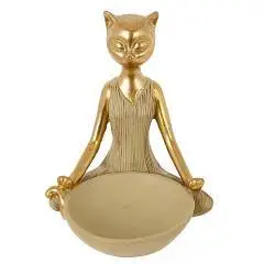 Фигурка декоративная "Кошка" L13 W14 H16 см, фото №1