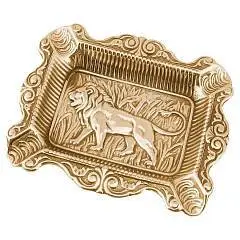 Пепельница "Лев" (золотистая), фото №1